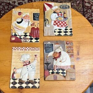 Charming Chef Wall Plaques Set - Multicolor (4)